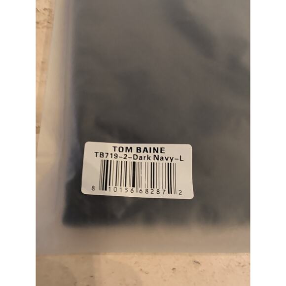 New Tom Baine Men Sz Large Dark Navy Performance Collection Crew Neck Pullover - Picture 6 of 7